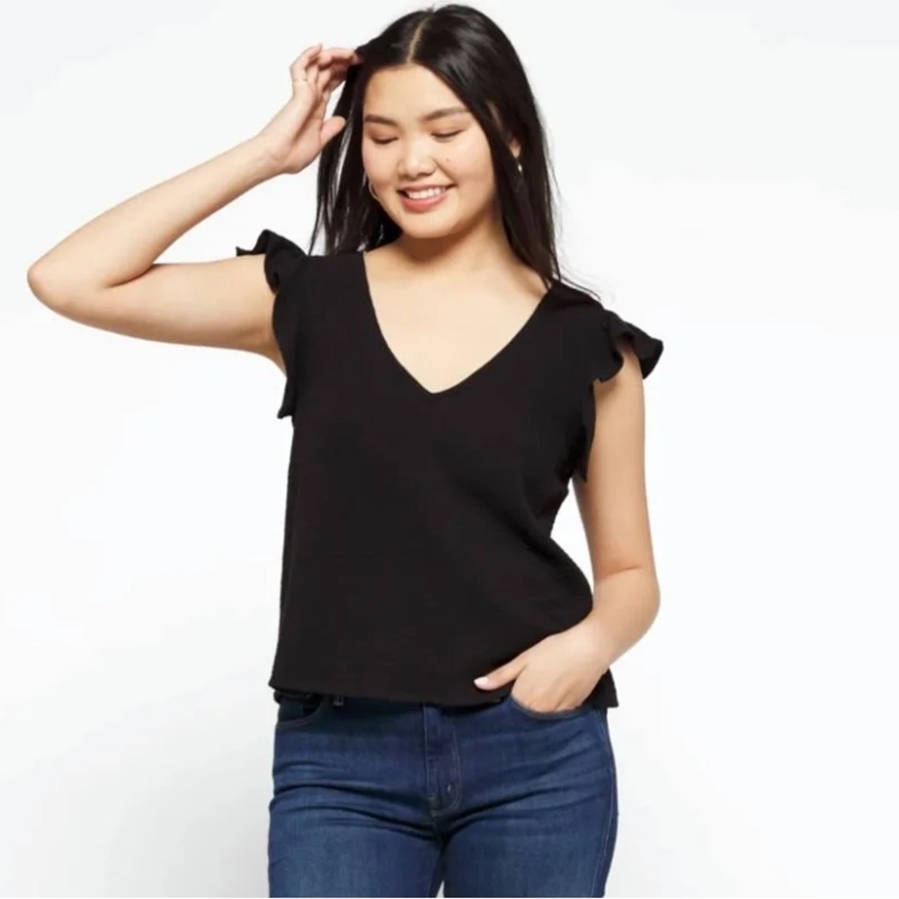 NWT NINE BRITTON Melanie Ruffle Sleeve Top